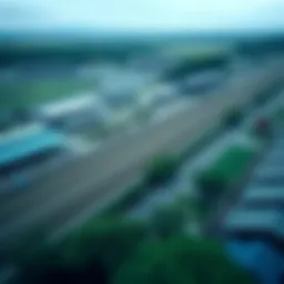 Spectacular view of a Japanese racetrack during a horse race event